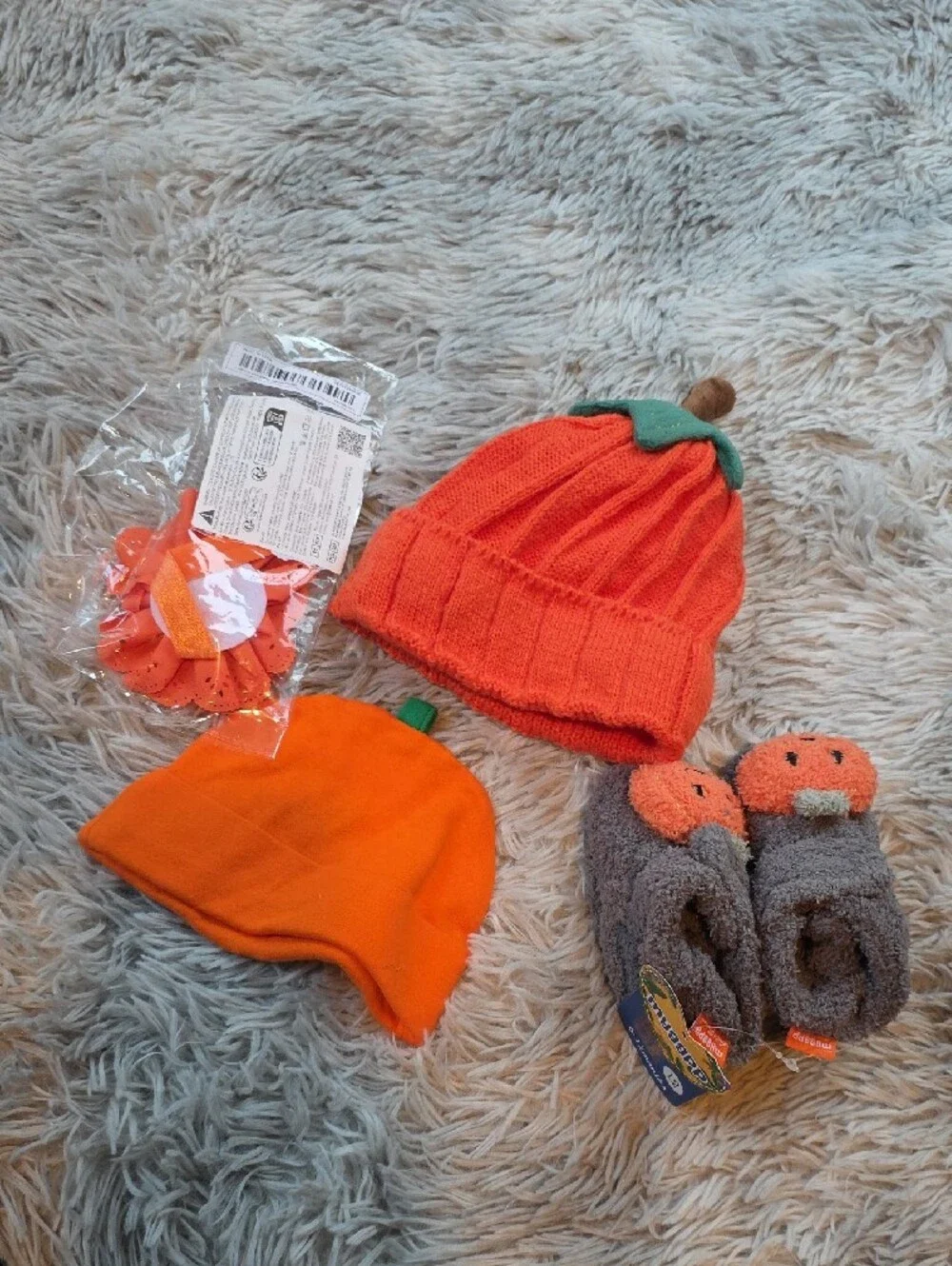 🎃Kids Orange Pumpkin Hat Seasonal Knit & Jack-O'-Lantern Beanies Pumpkin Slippe